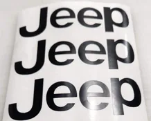 A group of three stickers that say " jeep ".